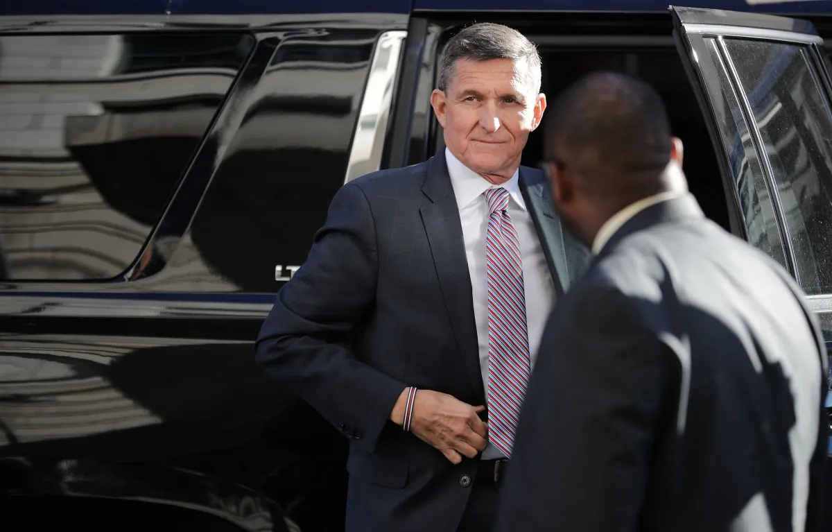Former White House National Security Advisor Michael Flynn arrives at the Prettyman Federal Courthouse in Washington on Dec. 18, 2018. (Chip Somodevilla/Getty Images)