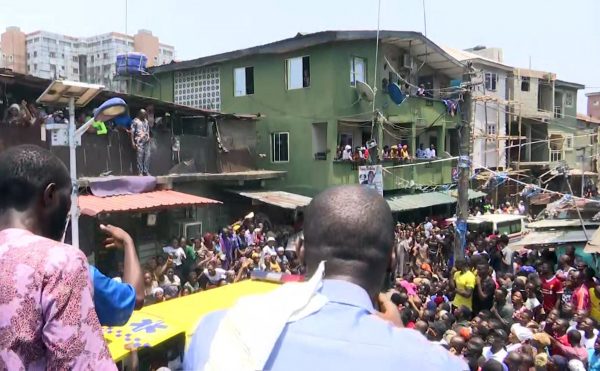 taken from video rescue workers and emergency teams work at the scene of a building collapse