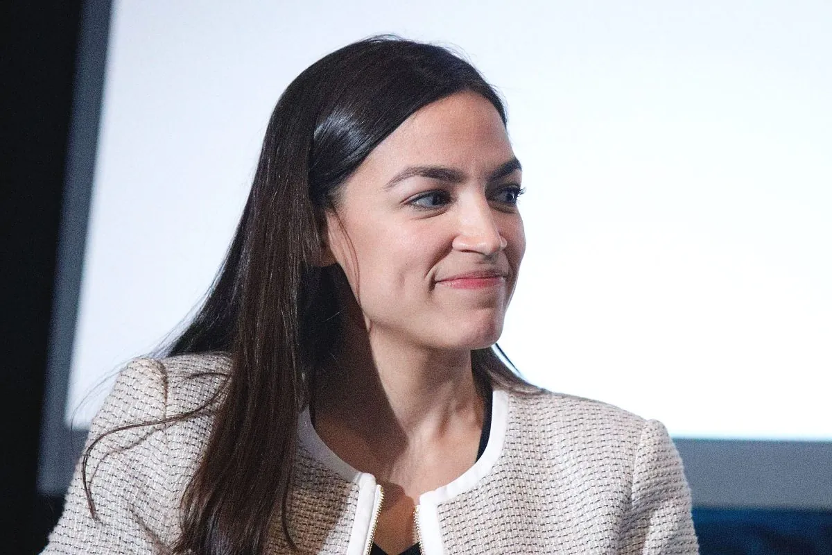 Rep. Alexandria Ocasio-Cortez (D-N.Y.) on stage during the 2019 Athena Film Festival in New York City on March 3, 2019. (Lars Niki/Getty Images for The Athena Film Festival)