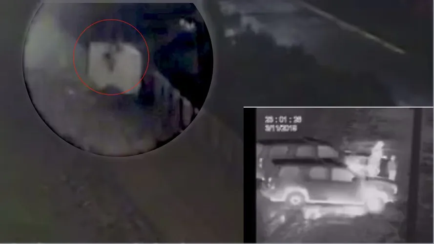 Surveillance camera footage from U.S. Customs and Border Patrol showing a smuggler using two girls as decoys in an illegal border crossing in the Rio Grande Valley, Tx. on March 12, 2019.  (CBP)