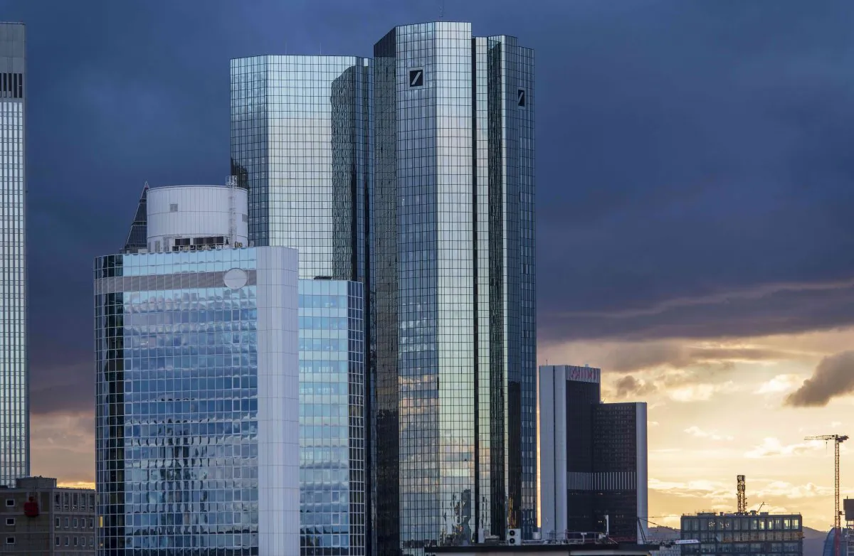 FRANKFURT AM MAIN, GERMANY - MARCH 07: Office buildings, including the corporate headquarters of Deutsche Bank, stand in the financial district in the city center on March 7, 2019 in Frankfurt, Germany. Some finance-related companies have been moving offices from London to Frankfurt due to uncertainties over Brexit. (Photo by Thomas Lohnes/Getty Images)
