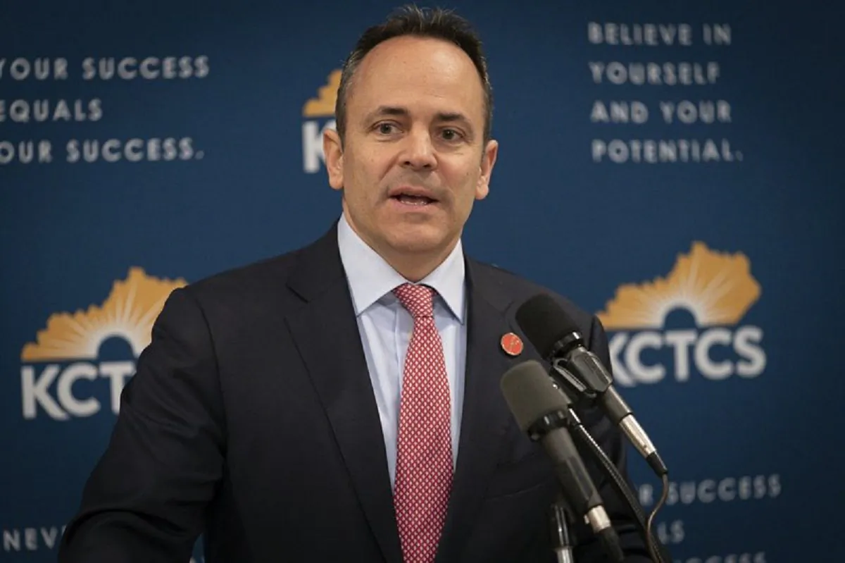 Kentucky Gov. Matt Bevin speaks in the Capitol building in Frankfort, Ky. Kentucky’s Republican-led legislature on March 13, 2019. (Bryan Woolston,/AP Photo/ File)