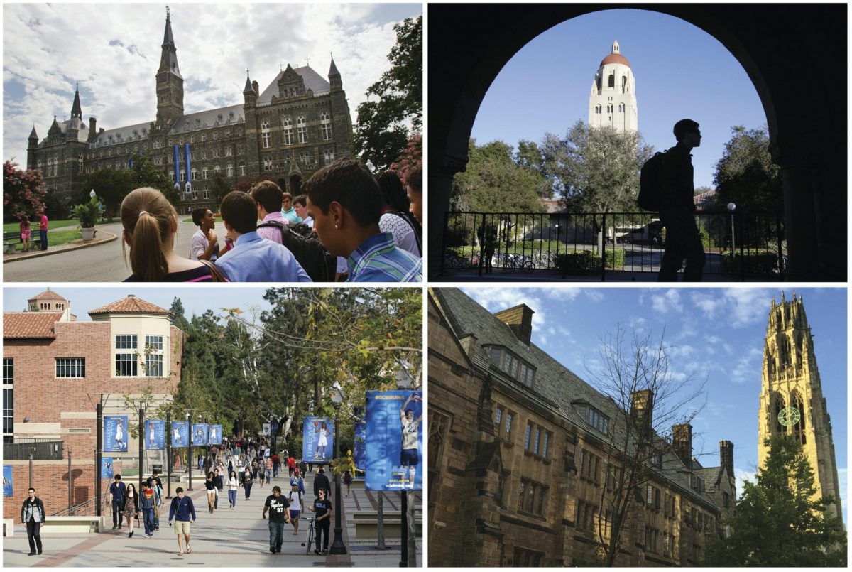 Georgetown University, Stanford University, Yale University, and University of California, Los Angeles