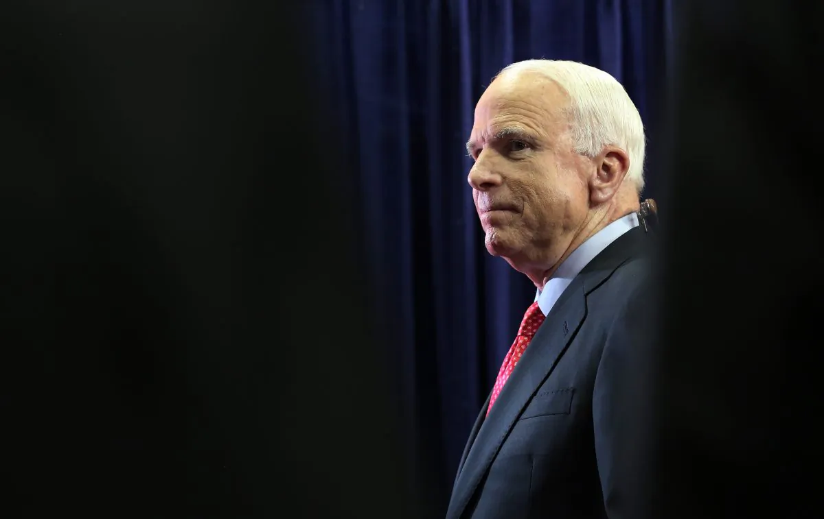 Late Sen. John McCain (R-Ariz.) at the Republican National Convention in Tampa, Fla., on Aug. 29, 2012. (Spencer Platt/Getty Images)