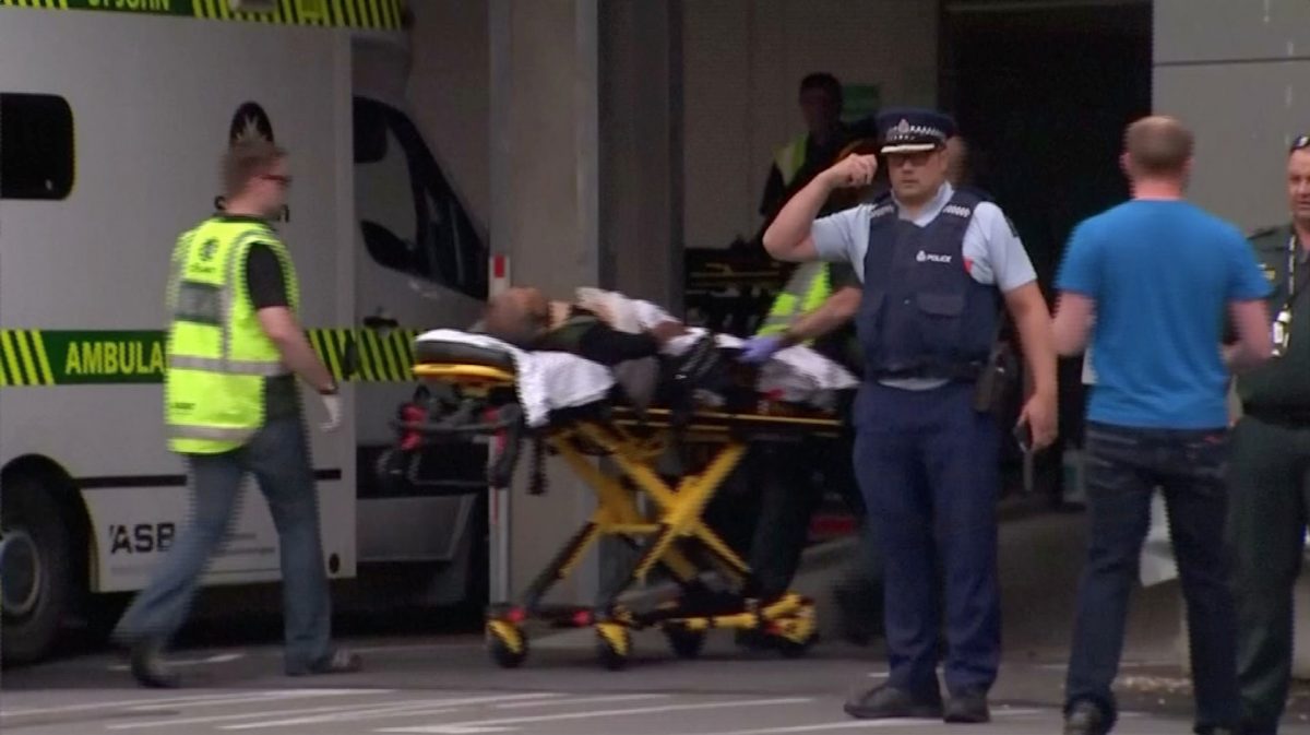 injured person in a stretcher