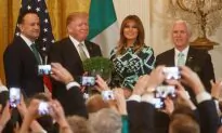 Melania Stuns in Green and Blue Dress During St. Patrick’s Day Celebration at White House