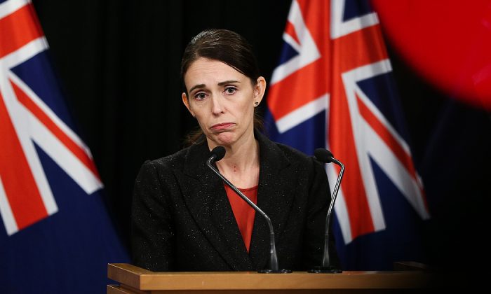 Prime Minister Jacinda Ardern speaks to media during a press conference at Parliament in Wellington, New Zealand, on March 15, 2019. (Hagen Hopkins/Getty Images)