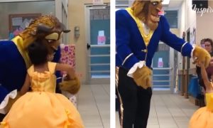 Father of the Year Dresses up as Beast to Make His Daughter's Dream a Reality