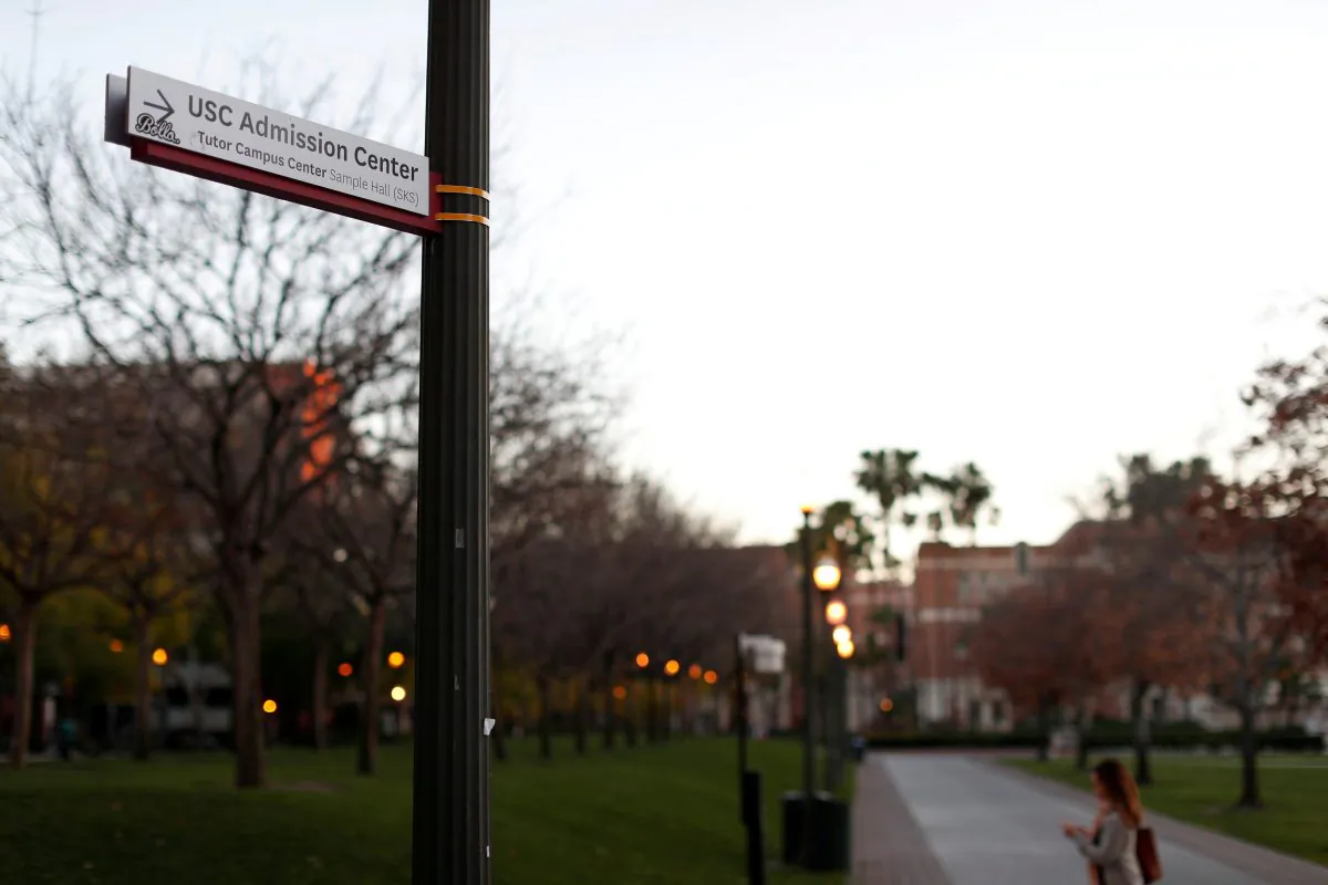 A sign is pictured on the grounds of University of Southern California in L.A., Calif. on March 13, 2019. (Mario Anzuoni/Reuters)
