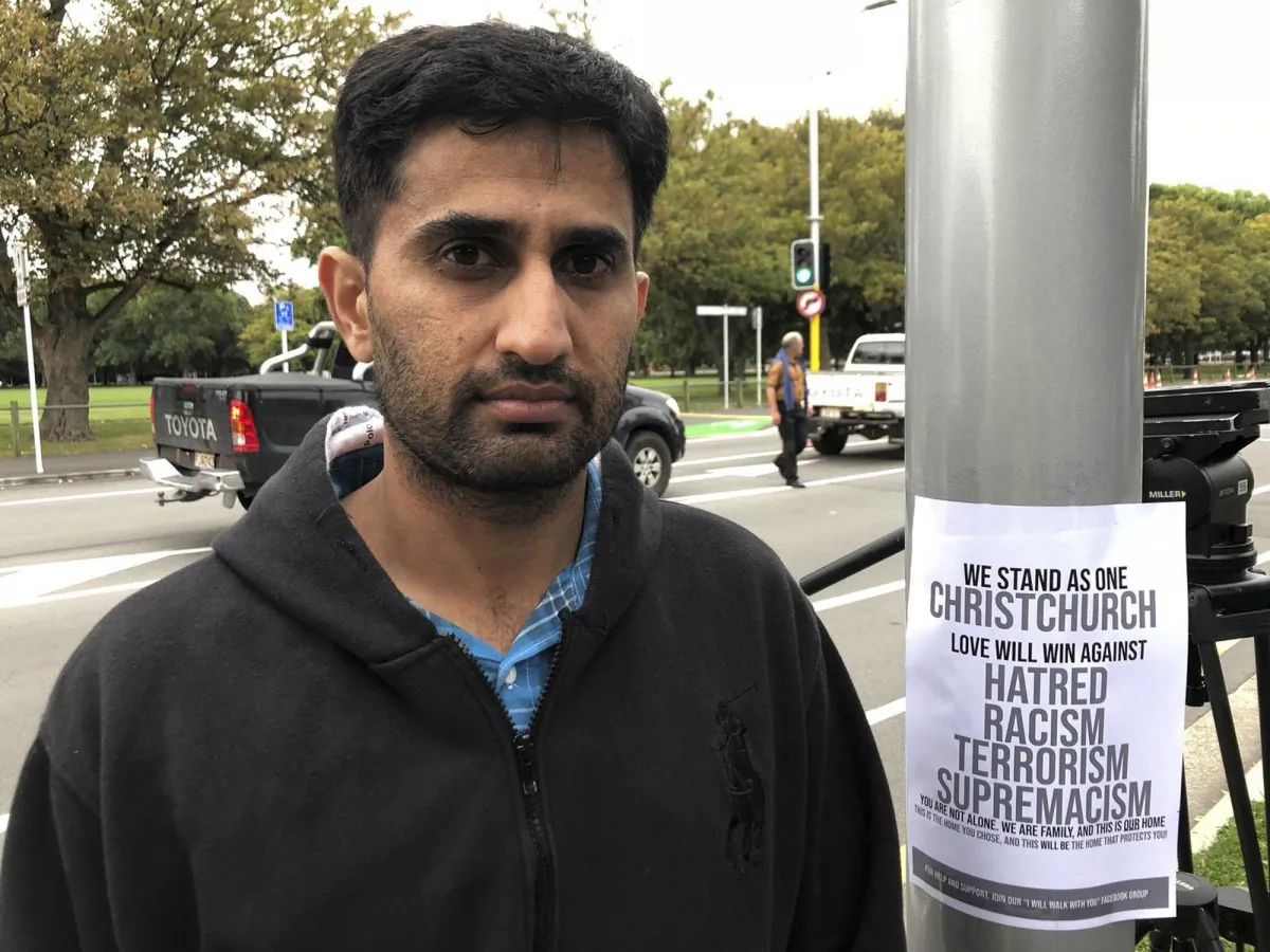 Yasir Amin, 35-year-old, describes his run-in with the gunman in Friday's mass shootings in Christchurch, New Zealand, on March 16, 2019. (Kristen Gelineau/AP Photo)