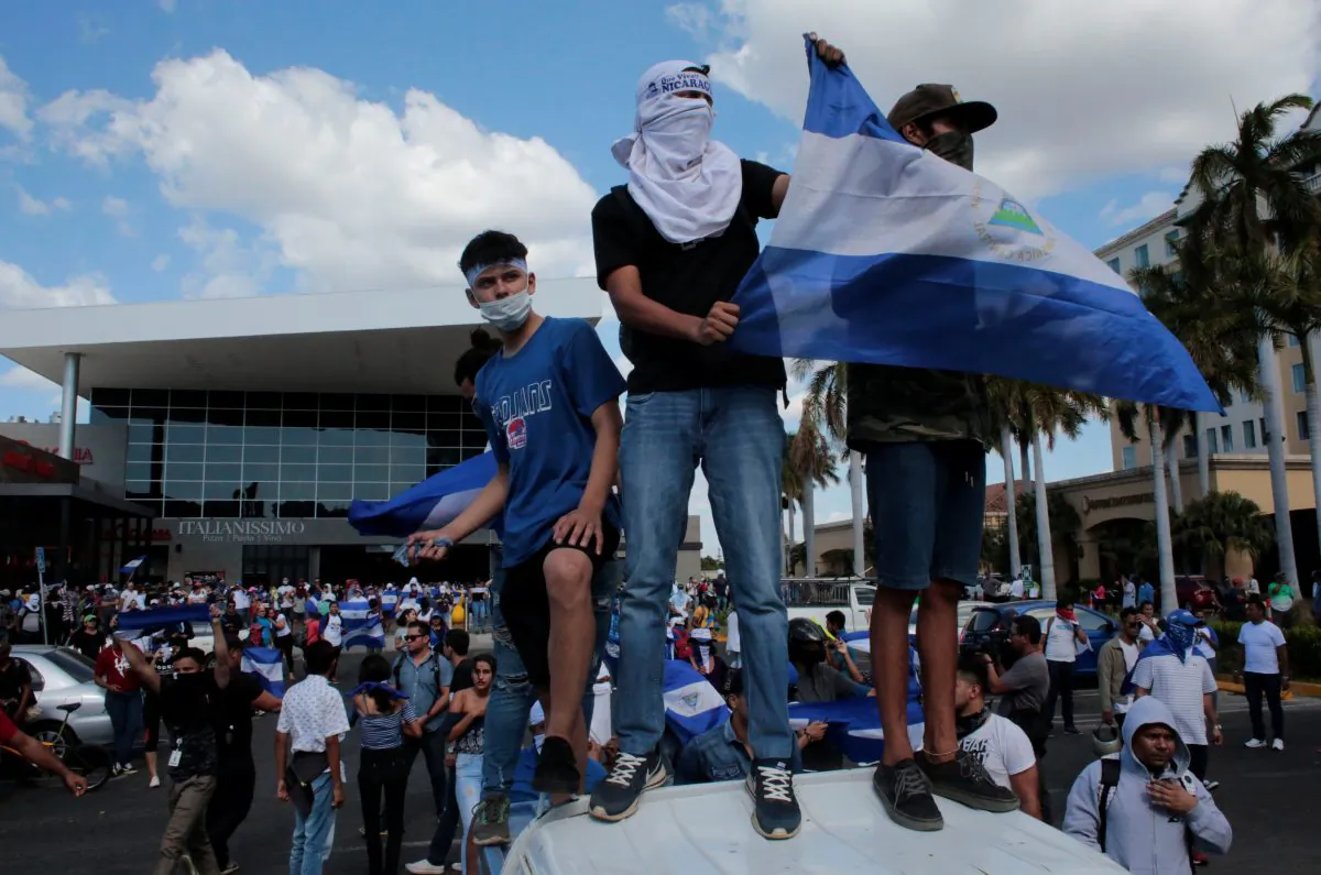 Demonstrators participate in a protest against the government of Nicaragua's President Daniel Ortega in Managua, Nicaragua, on March 16, 2019. (Reuters/Oswaldo Rivas)