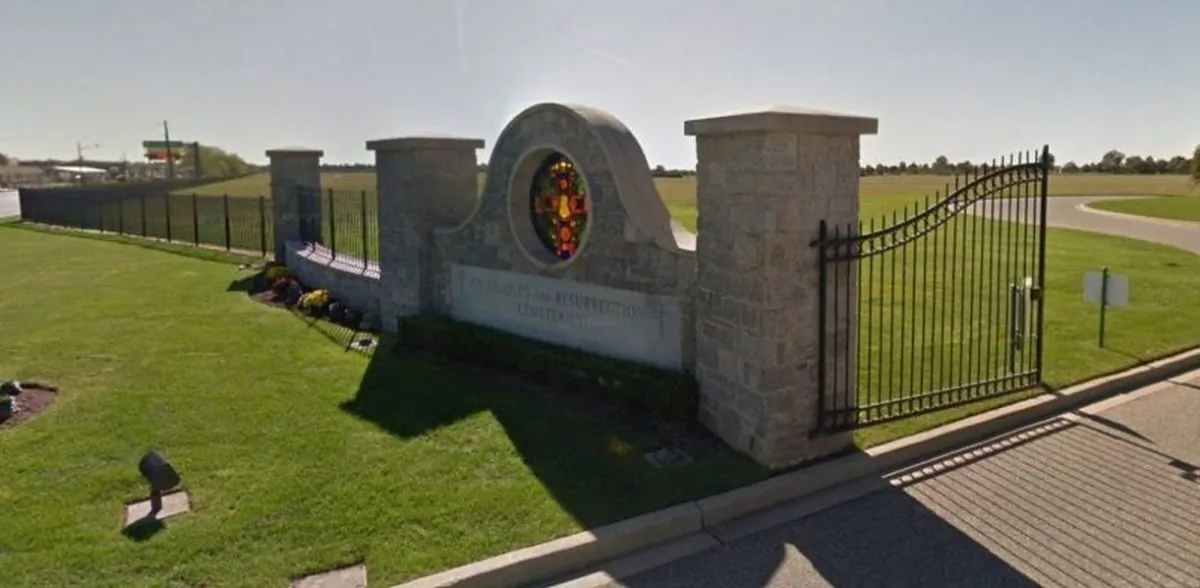 The incident took place in December 2016 at St. Charles Resurrection Cemetery in Long Island. (Google Street View)