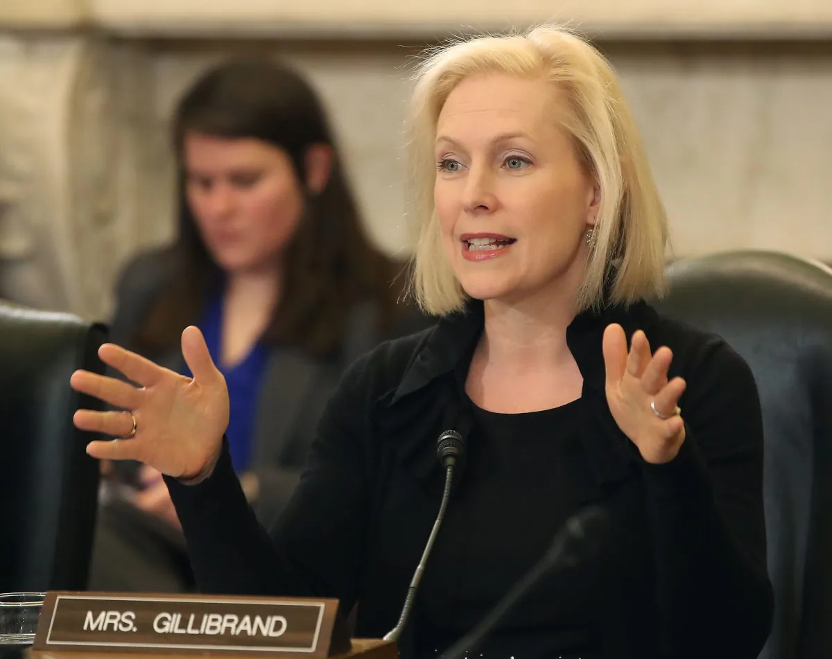 Sen. Kirsten Gillibrand (D-N.Y.) speaks during a Senate Armed Service Committee on prevention and response to sexual assaults in the military, on March 6, 2019, in Washington. (Mark Wilson/Getty Images)