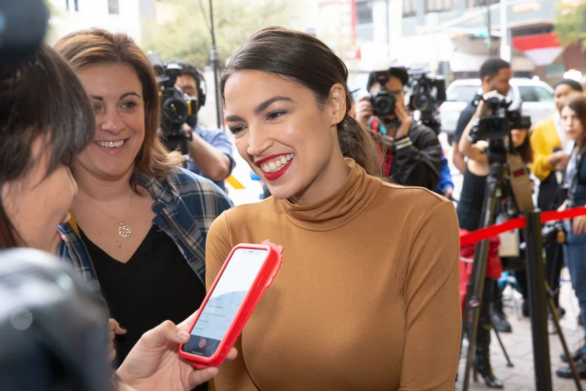 New York Rep. Alexandria Ocasio-Cortez (D-N.Y.) at the "Knock Down The House" movie premiere during the 2019 SXSW conference and Festivals at the Paramount Theatre on March 10, 2019, in Austin, Texas. (Suzanne Cordeiro/AFP/Getty Images)