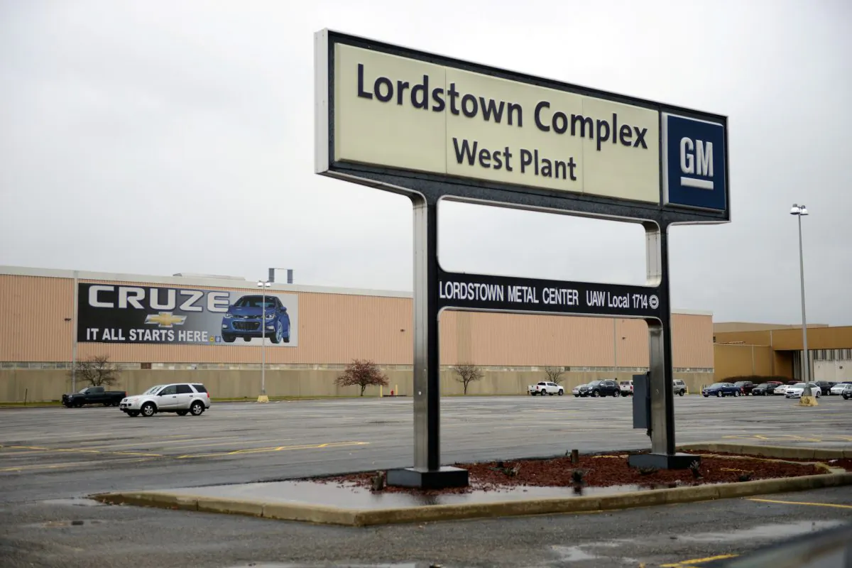 A view of the entrance to the West Plant at the General Motors Lordstown Complex, assembly plant in Warren, Ohio, on Nov. 26, 2018. (Alan Freed/Reuters)