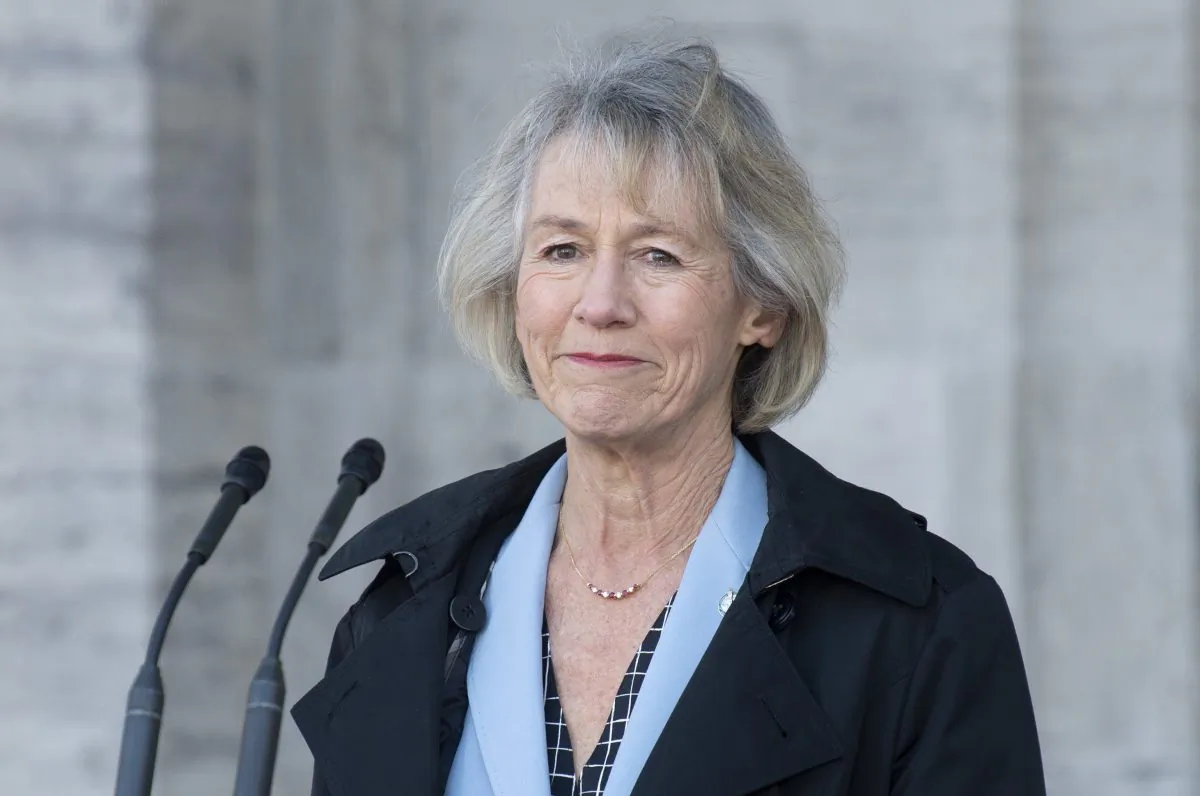 Joyce Murray speaks after being sworn in as the President of the Treasury Board and Minister of Digital Government at Rideau Hall in Ottawa, Canada ,on Mar. 18, 2019. (Adrian Wyld/The Canadian Press)
