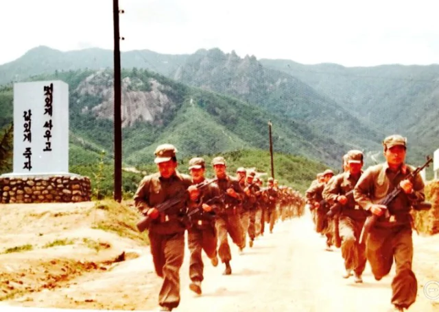 Former South Korean spies training in secret in an undated photo. (Republic of Korea Special Mission's Exploits Association)