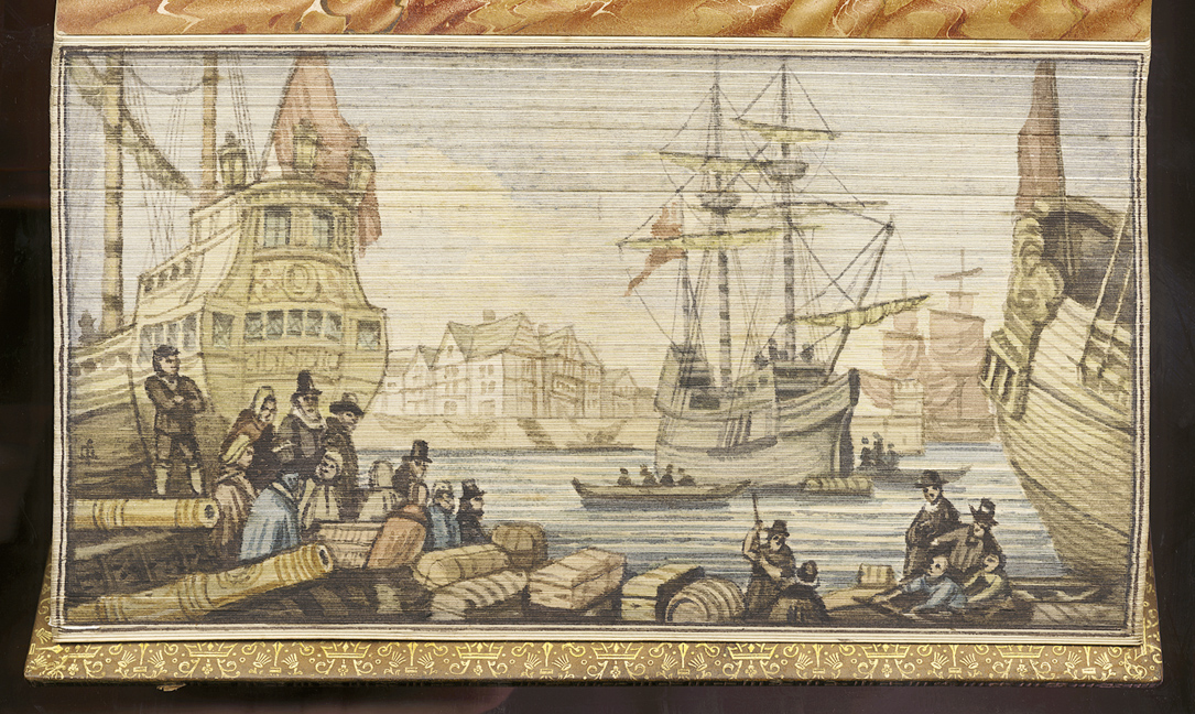 Foredge painting of boatds
