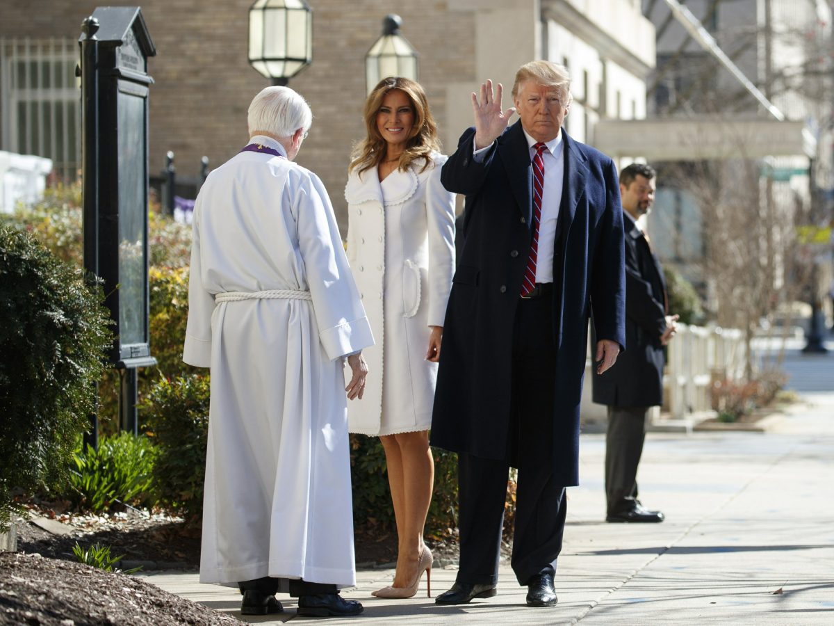 President Donald Trump with first lady Melania Trump