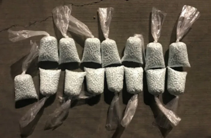 Bags of fentanyl seized in an operation at the U.S.-Mexico border in Tohono O'odham Nation. (DOI)