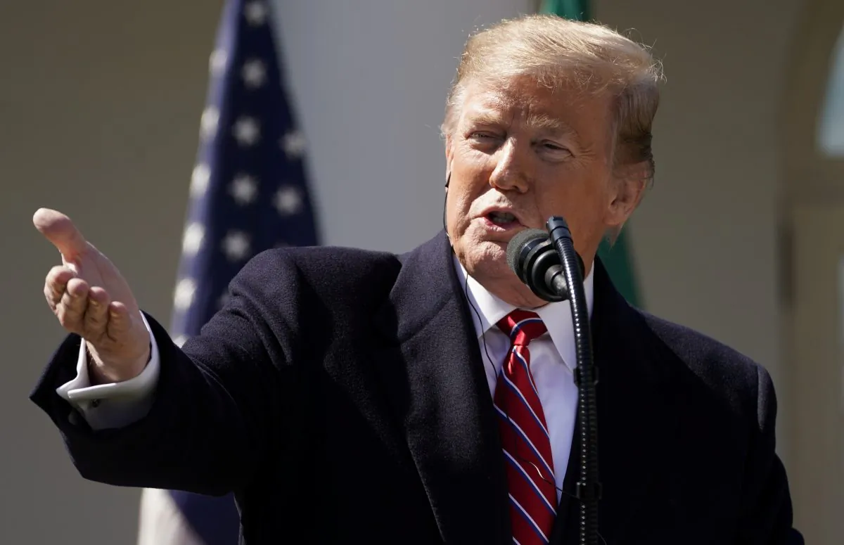 U.S. President Donald Trump speaks during a joint news conference with Brazil's President Jair Bolsonaro in the Rose Garden of the White House in Washington, U.S., March 19, 2019. (REUTERS/Kevin Lamarque)