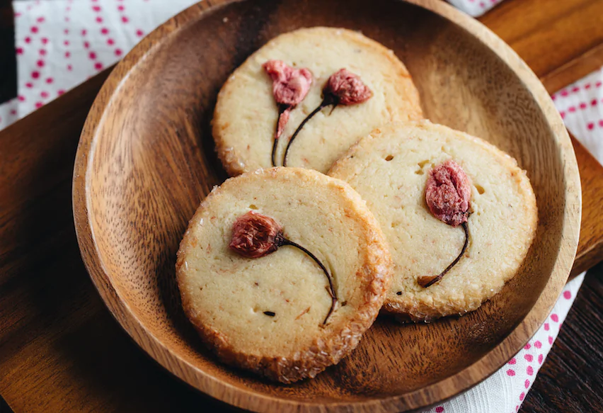 Cherry blossom cookies. (Namiko Chen/JustOneCookbook.com)