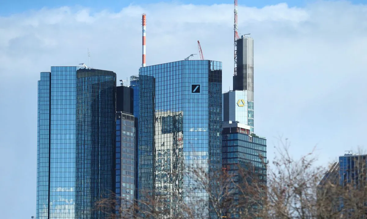 Outside view of the Deutsche Bank and the Commerzbank headquarters in Frankfurt, Germany, March 18, 2019. REUTERS/Ralph Orlowski
