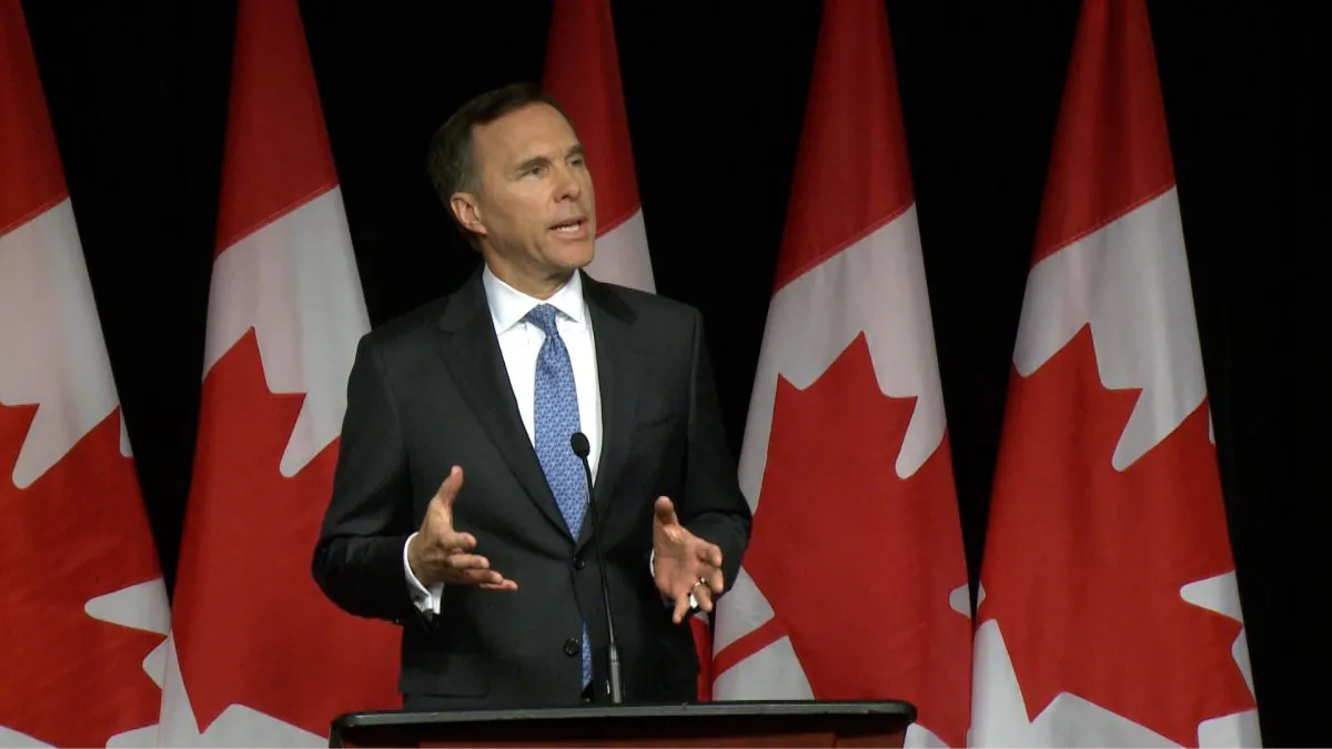 Canada's finance minister Bill Morneau holds a press conference on March 19, 2019 prior to the release of the Liberal government's fourth and final budget before the fall federal election. (NTD Television)