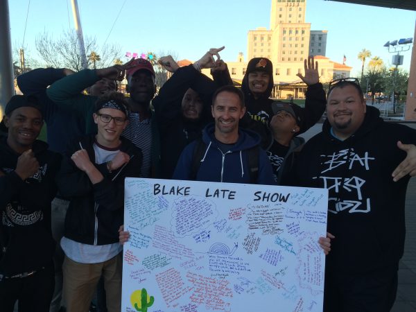Blake with dance crew