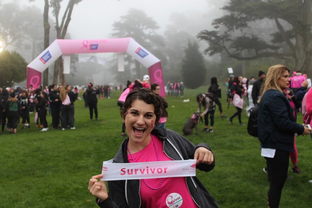 Rachael Ocello at the San Francisco American Cancer Society Breast Cancer Walk after she found out she was in remission. (Courtesy of Rachael Ocello)