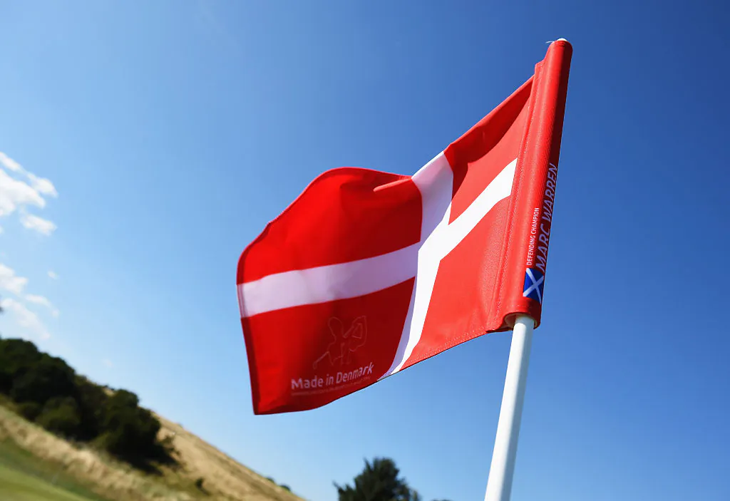 A Danish flag flies over the Himmerland Golf & Spa Resort in Aalborg, Denmark on Aug. 19, 2015. (Stuart Franklin/Getty Images)