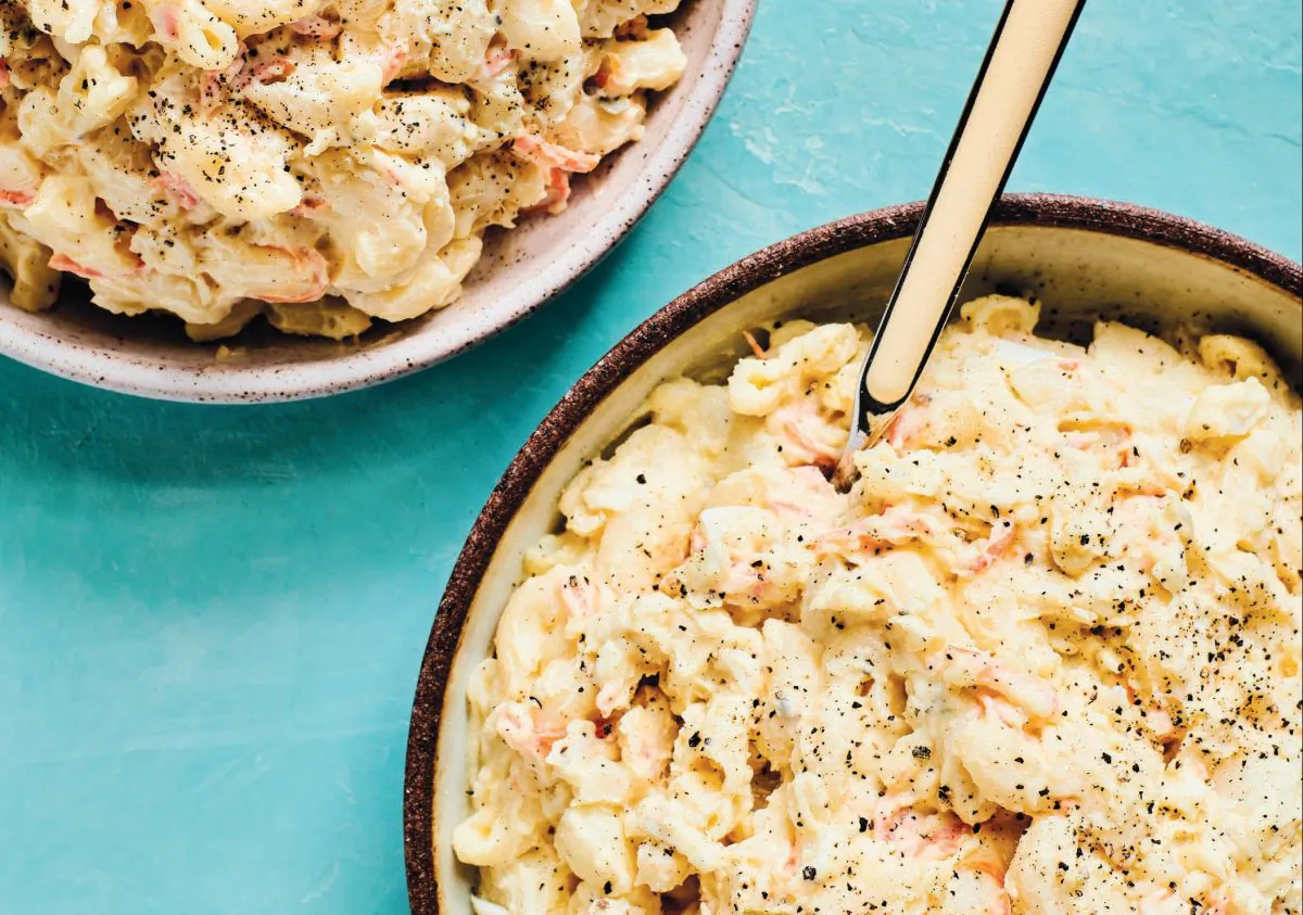 Mac salad, a key component of the plate lunch, with roots in Hawai'i's plantation era. (Alana Kysar and Brooklyn Dombroski)