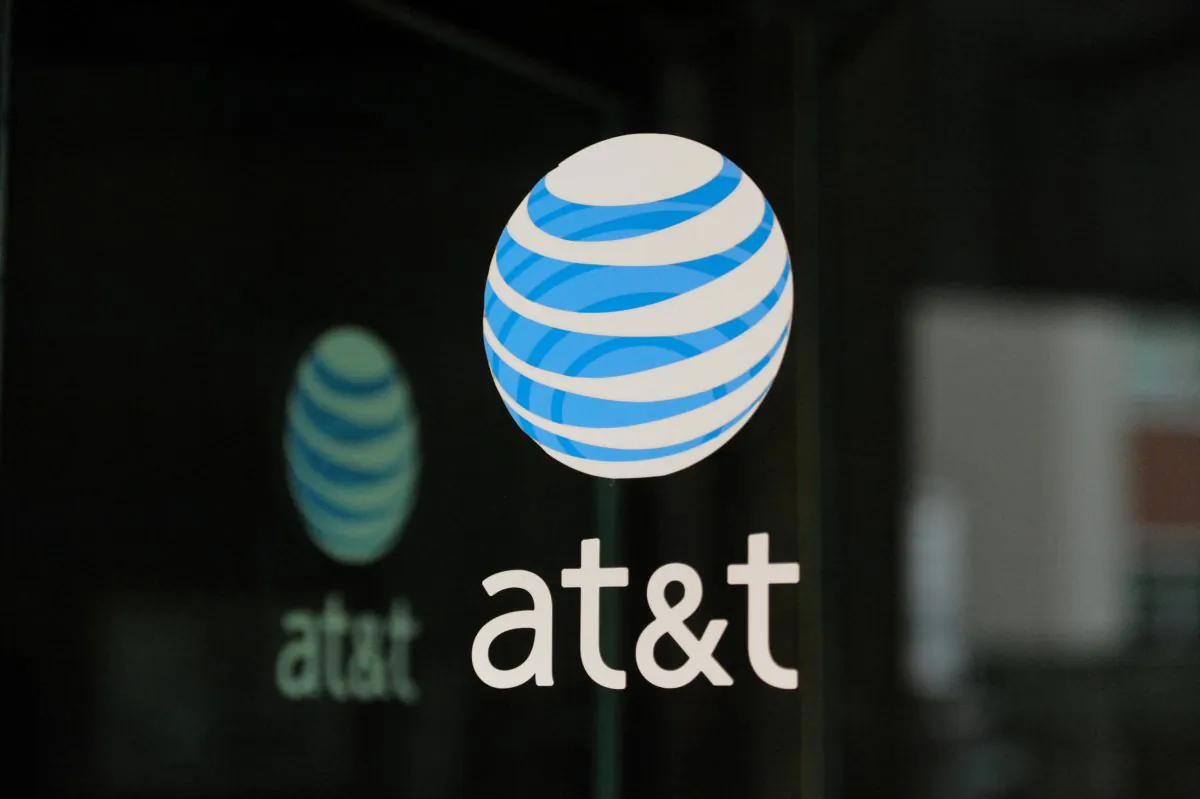 An AT&T logo is seen at an AT&T building in New York City on Oct. 23, 2016. (Stephanie Keith/Reuters)