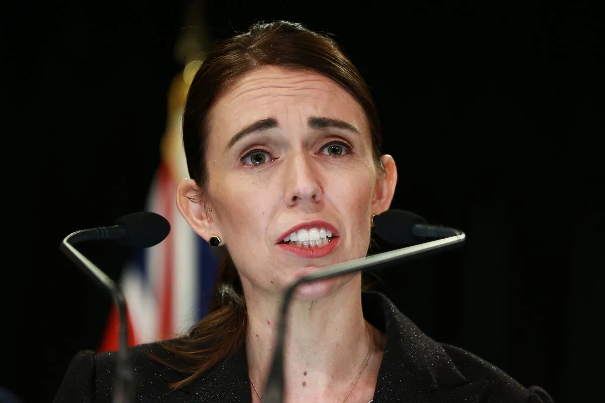 Prime Minister Jacinda Ardern speaks to media during a press conference at Parliament n Wellington, New Zealand, on March 21, 2019. (Hagen Hopkins/Getty Images)