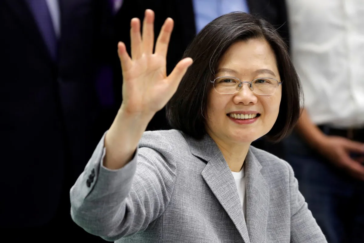 Taiwan President Tsai Ing-wen attends a ceremony to sign up for Democratic Progressive Party's 2020 presidential candidate nomination in Taipei, Taiwan on March 21, 2019. (Tyrone Siu/Reuters)