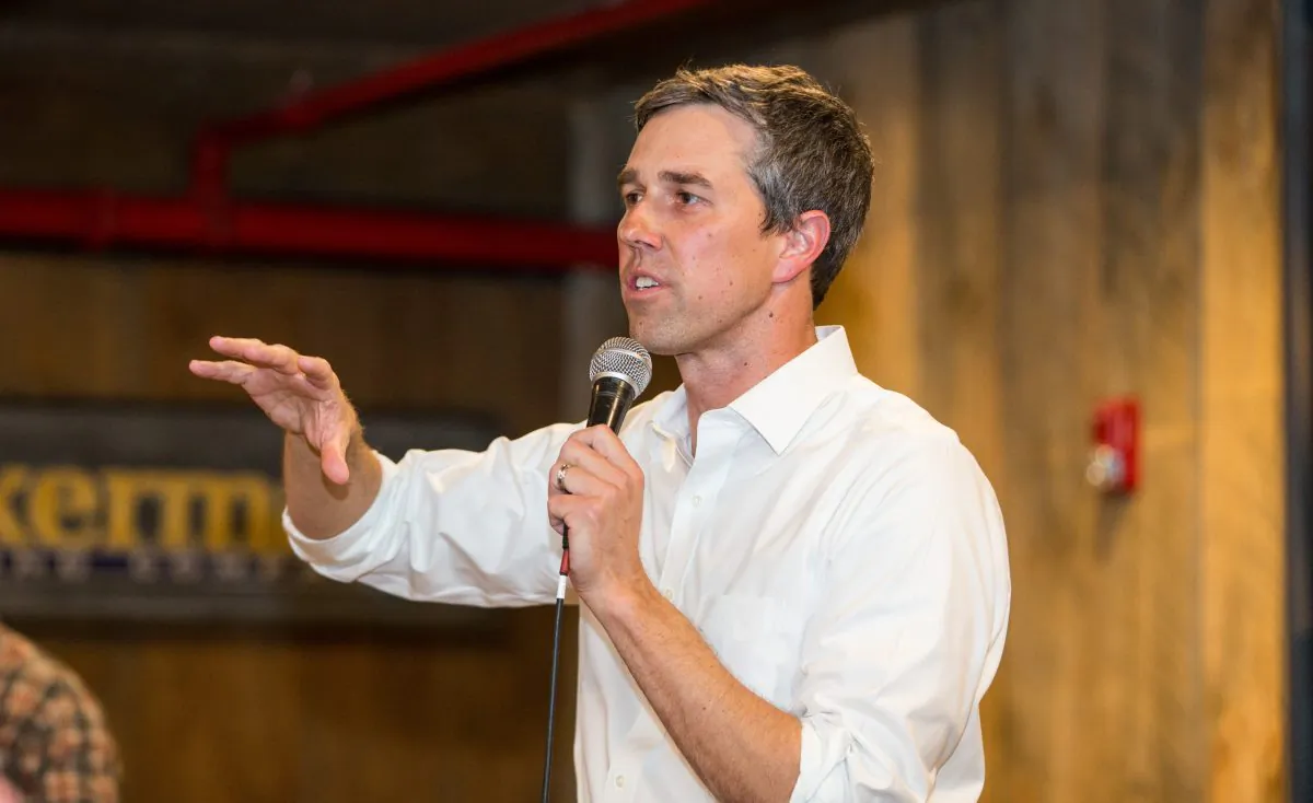 Democratic presidential candidate Beto O'Rourke arrives at a meet and greet at Tuckerman Brewing in Conway, N.H., on March 20, 2019. (Scott Eisen/Getty Images)