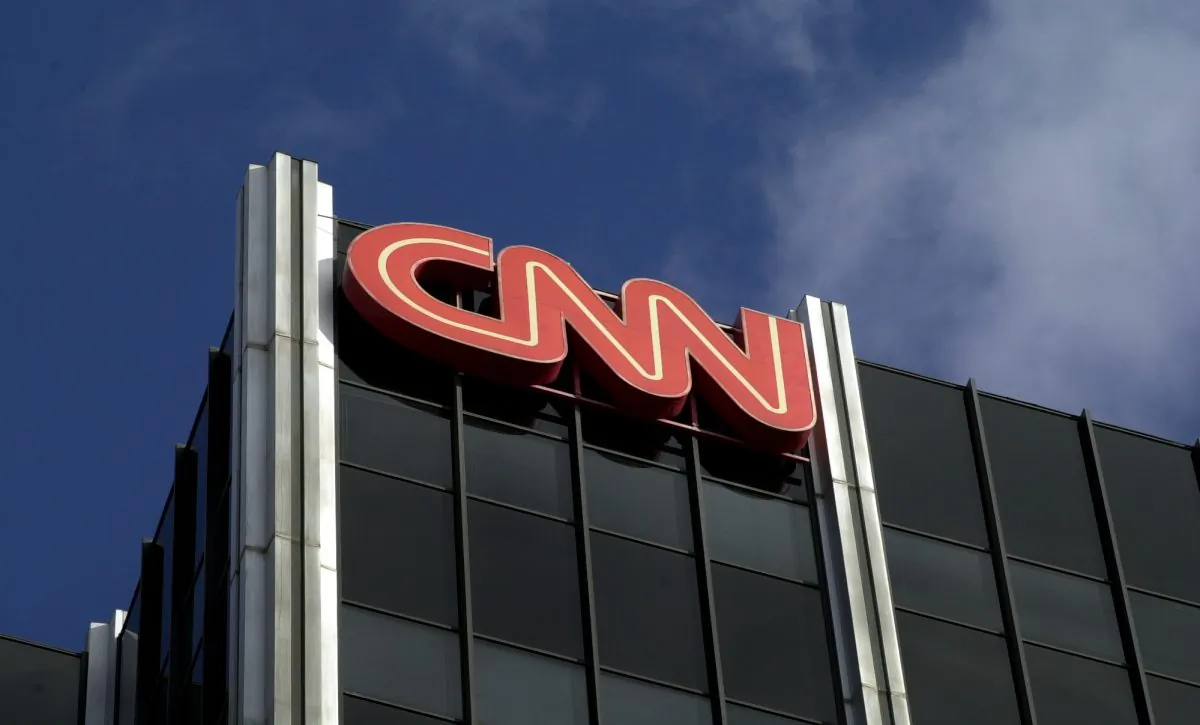 The Cable News Network's (CNN's) logo at the top of CNN's office in Hollywood, Calif., on Jan. 24, 2000. (David McNew/Newsmakers)