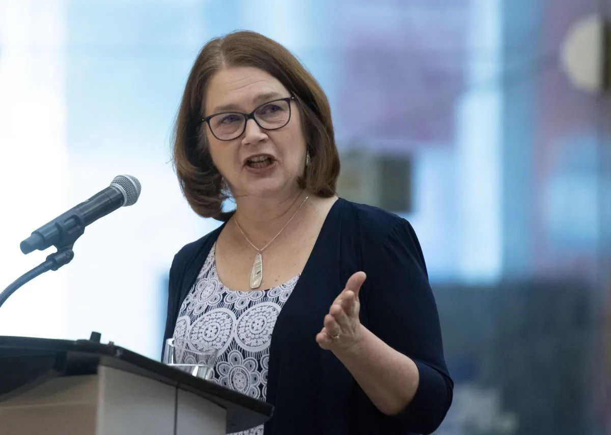 Liberal MP Jane Philpott, delivers speaks at an event on March 8, 2019.  (The Canadian Press/Justin Tang)