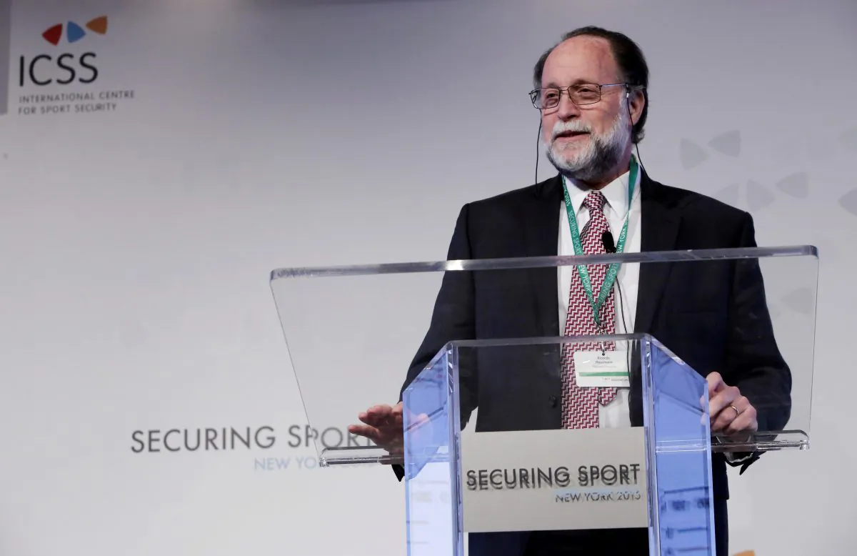 Ricardo Hausmann from Harvard University speaks on Day 1 of Securing Sport 2015—the annual conference of the International Center for Sports Security (ICSS). (Andrew Kelly for ICSS via Reuters)
