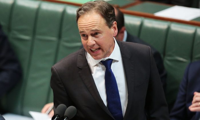 Australia's Minister for Health Greg Hunt during question time at Parliament House on May 10, 2017 in Canberra, Australia. (Stefan Postles/Getty Images)