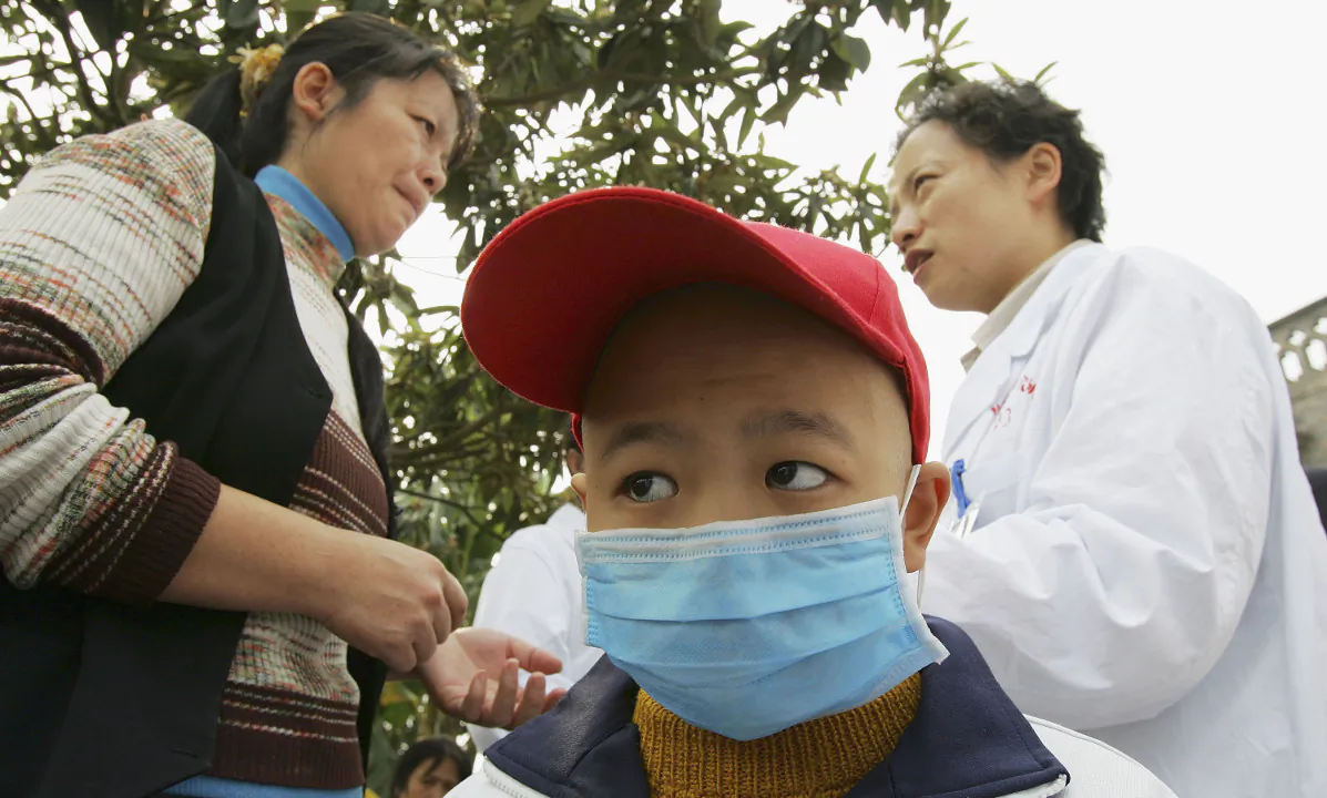 A Chinese boy with leukemia. (China Photos/Getty Images)