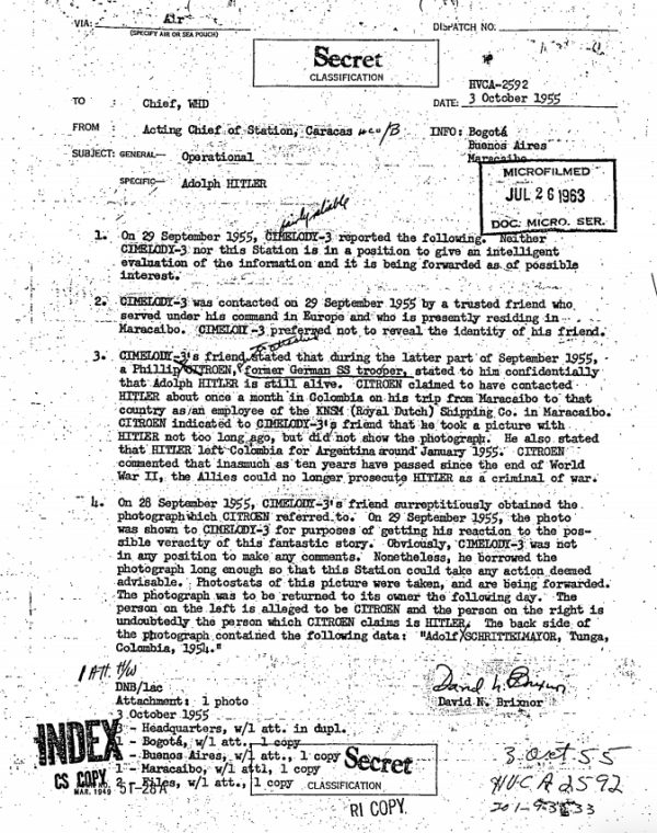 Declassified CIA records on Adolf Hitler
