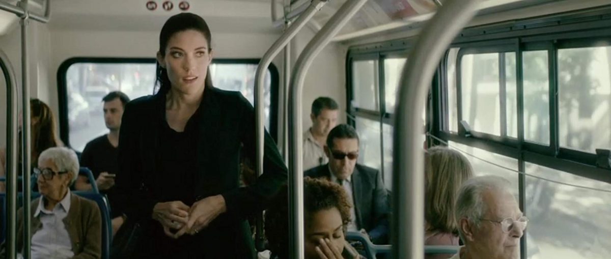 woman on bus