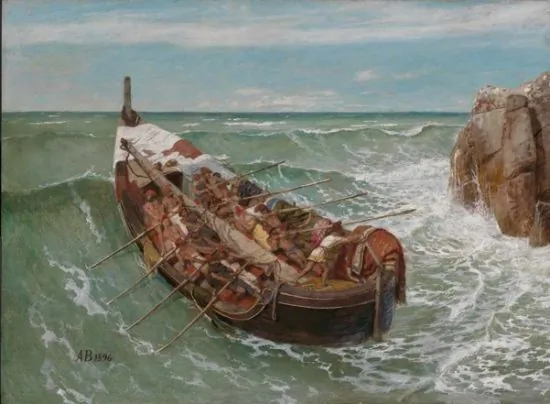 After the Trojan War, it took Odysseus 10 years to get home. Each of the adventures on his journey required that he master an aspect of his own character. A detail from “Odysseus und Polyphemus,” 1896, Arnold Böcklin. (Public Domain) 
