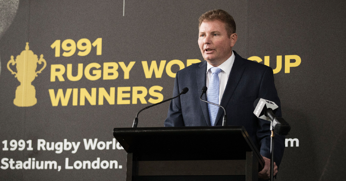 MP Craig Laundy speaks during the opening of the Rugby Australia
