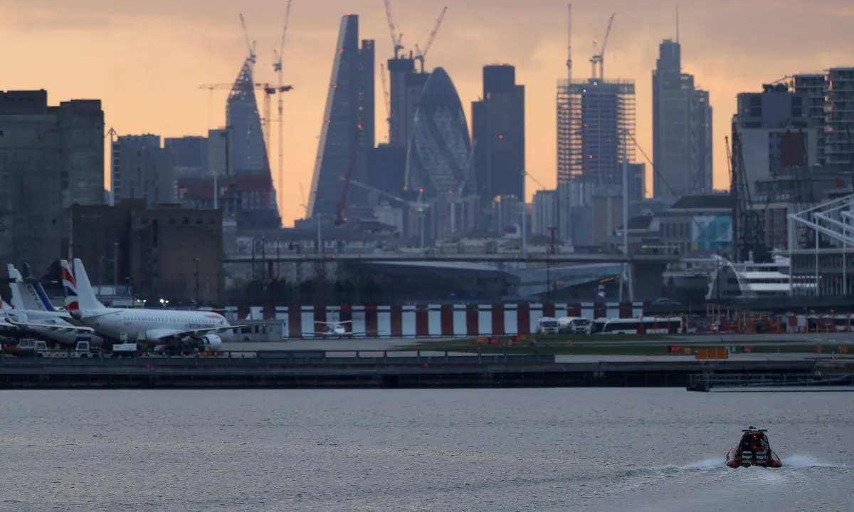 London City Airport on Feb. 12, 2018. (Daniel Leal-Olivas/AFP/Getty Images)
