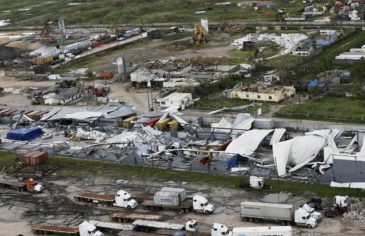 a damaged factory after Cyclone Idai
