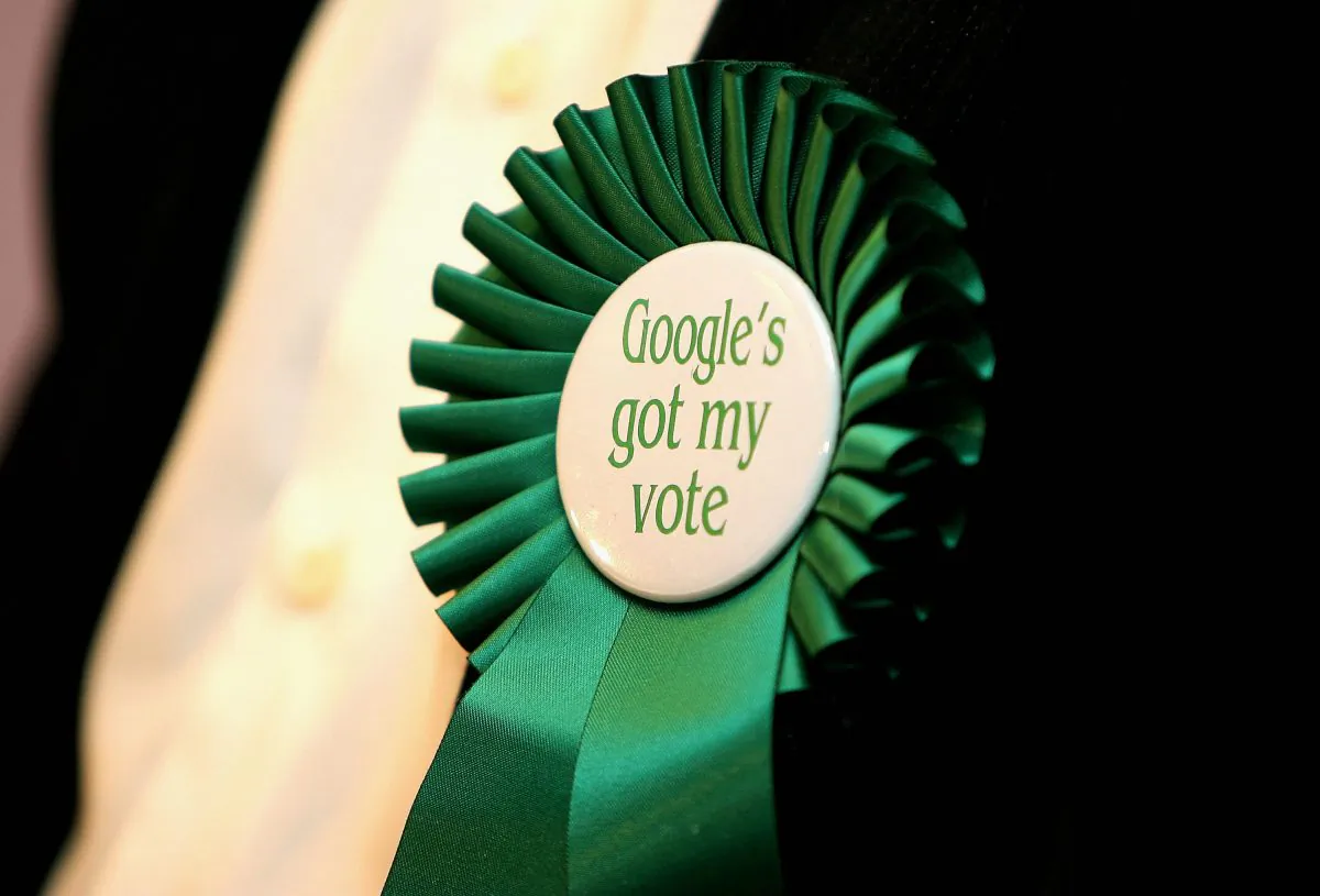 A Google badge in Sydney on Sept. 14, 2007. (Greg Wood/AFP/Getty Images)