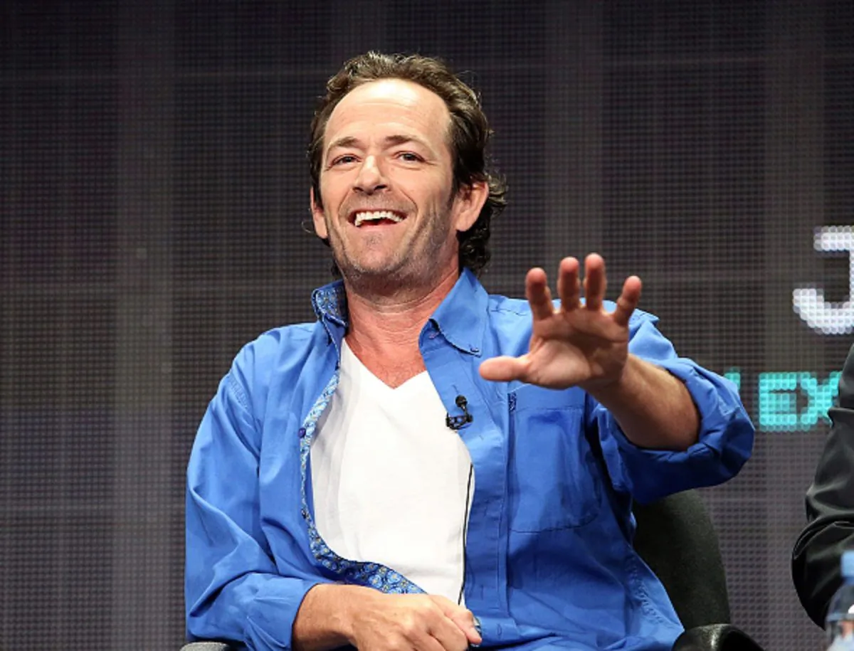 Executive producer/actor Luke Perry speaks onstage during the 'Welcome Home' panel discussion at the UP Entertainment portion of the 2015 Summer TCA Tour at The Beverly Hilton Hotel in Beverly Hills, Calif. on July 30, 2015 . (Photo by Frederick M. Brown/Getty Images)