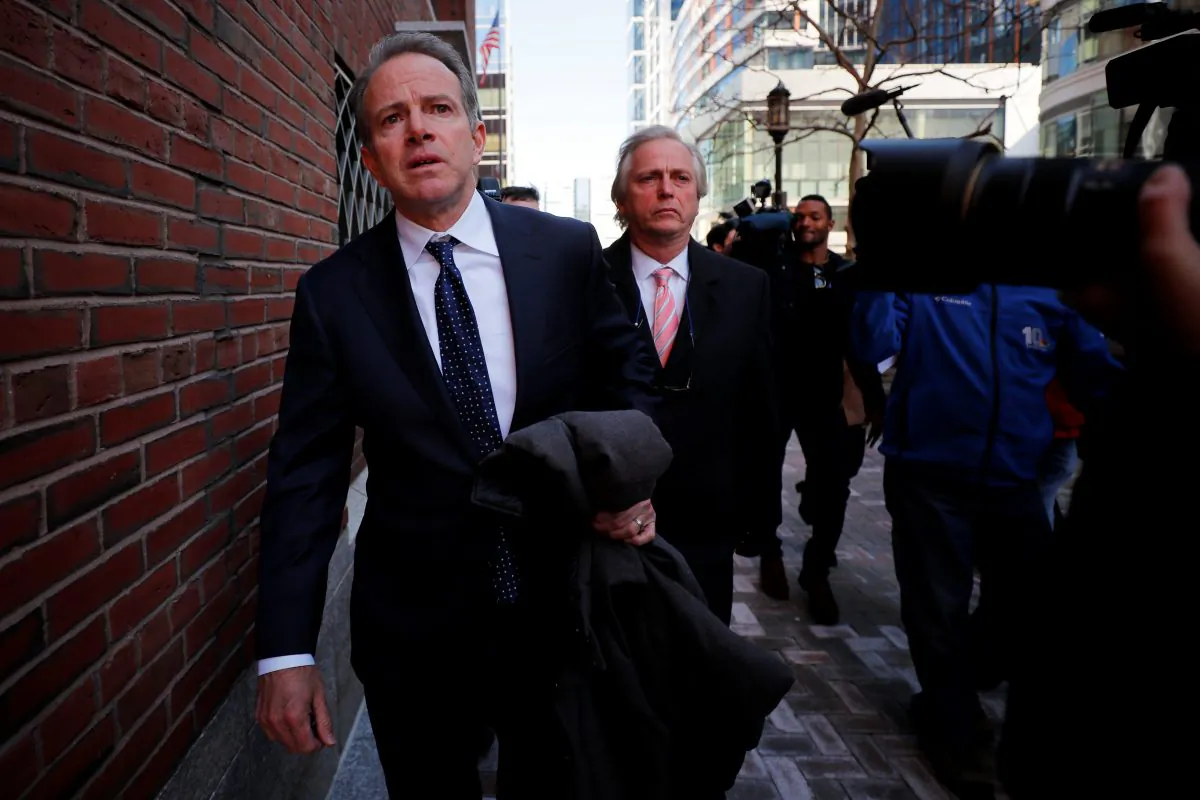 Gordon Ernst, Georgetown University's former head tennis coach facing charges in a nationwide college admissions cheating scheme, leaves the federal courthouse in Boston, Mass., on March 25, 2019. (Brian Snyder/Reuters)